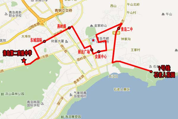 [山東]青島第二實驗中學校車線路（圖）