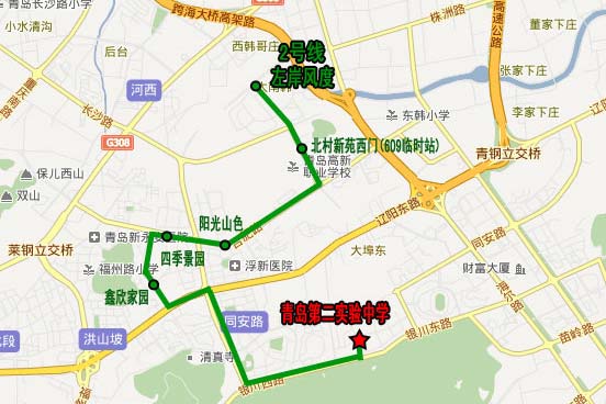 [山東]青島第二實驗中學校車線路（圖）