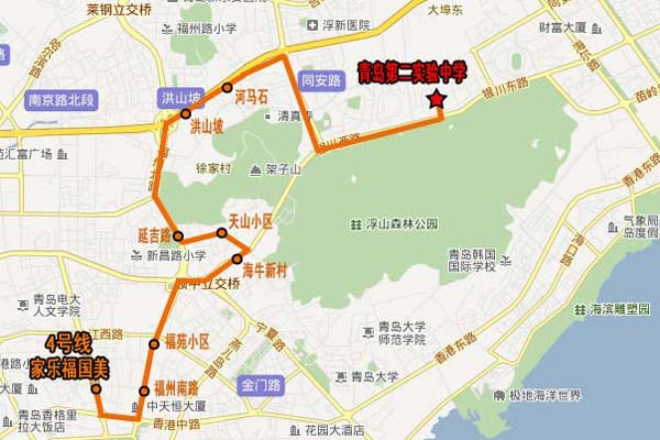 [山東]青島第二實驗中學校車線路（圖）