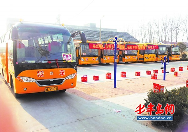 11輛嶄新校車等候上路。