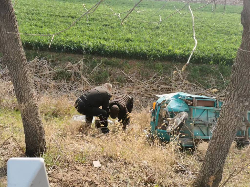 路遇老人不慎翻車 平度校車駕駛員緊急施救