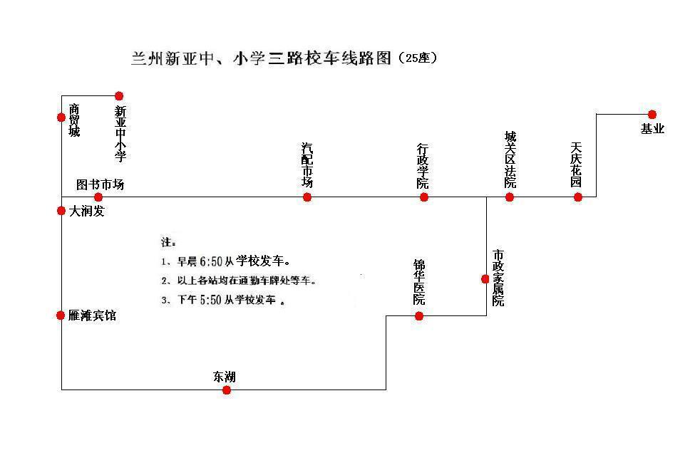 蘭州新亞中小學校車線路 蘭州新亞中小學校車線路